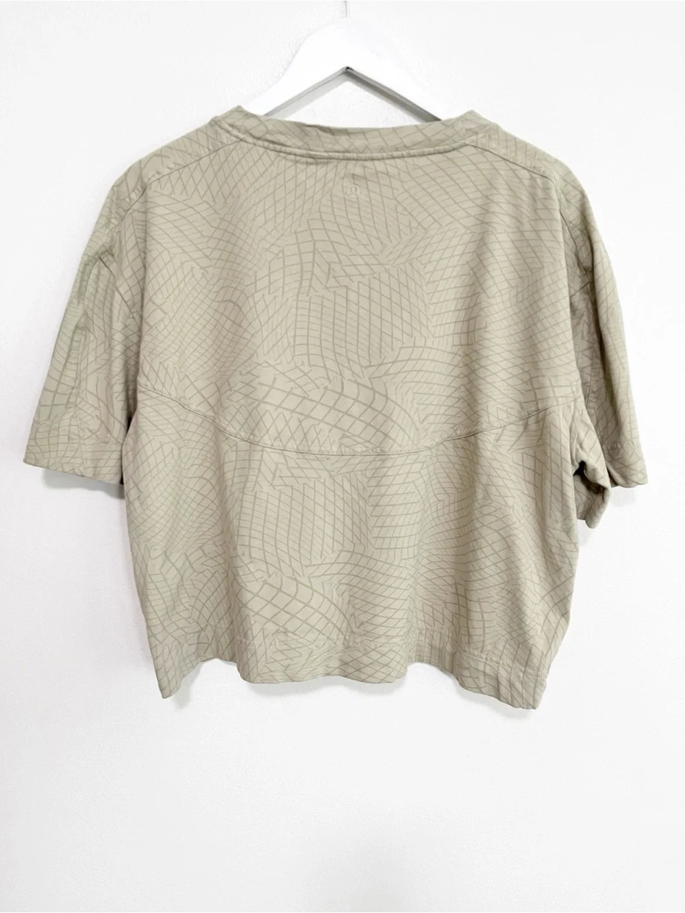 BOGO! Lululemon Heavyweight Cotton T-Shirt Gradiating Grid Raw Linen Tan XL